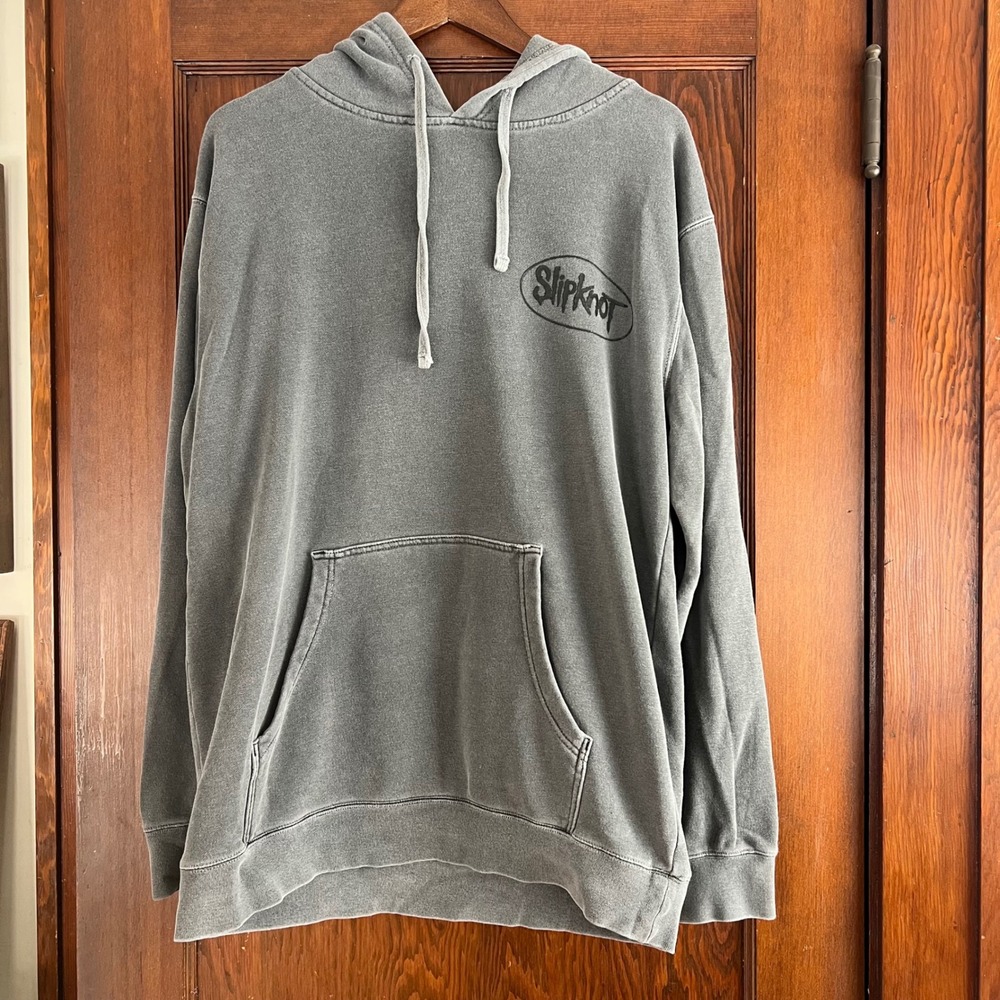Slipknot Grey Washed Graphic Hoodie Long Sleeve Pullover Size‎ L